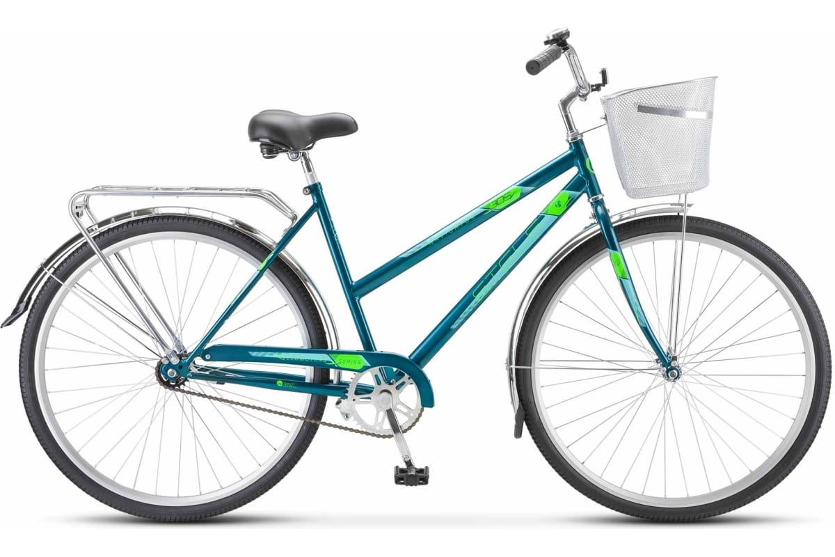 Велосипед STELS Navigator-305 С 28 Z010 LU101060 LU094718 20 Мятный 2023 корзина 1188000₽