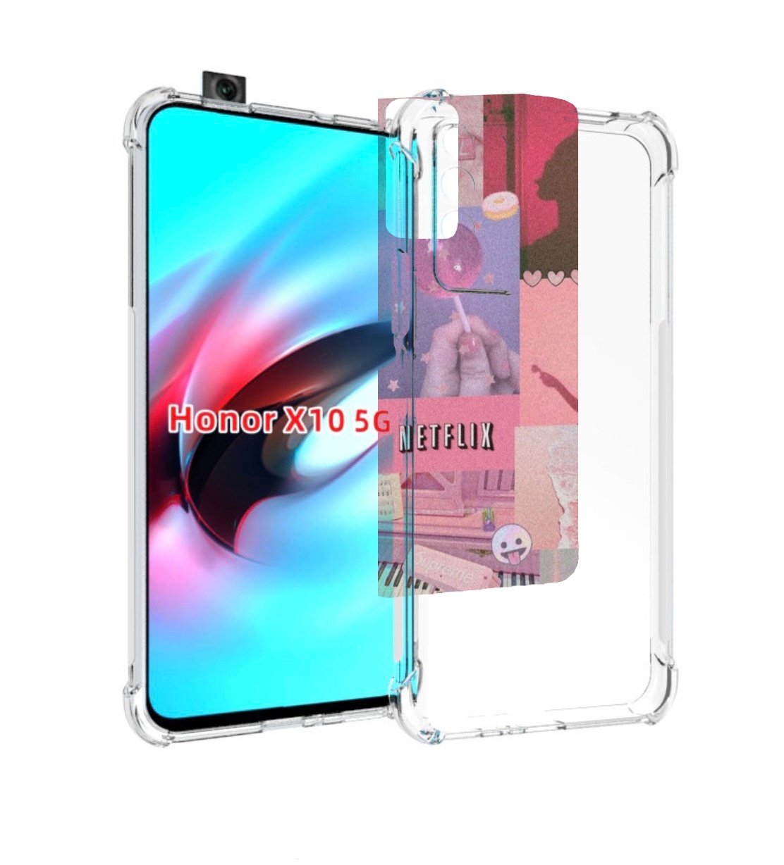 

Чехол MyPads Розовый-вайб для Honor X10, Прозрачный, Tocco