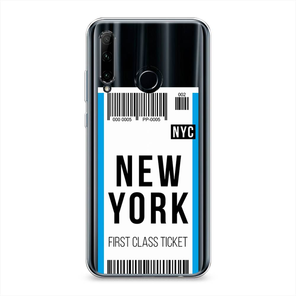 

Чехол на Honor 10i "Билет в Нью-Йорк", Белый;голубой, 68950-6