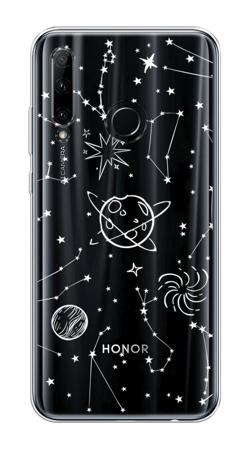 

Чехол на Honor 10i "Планеты в космосе", Белый, 68950-2