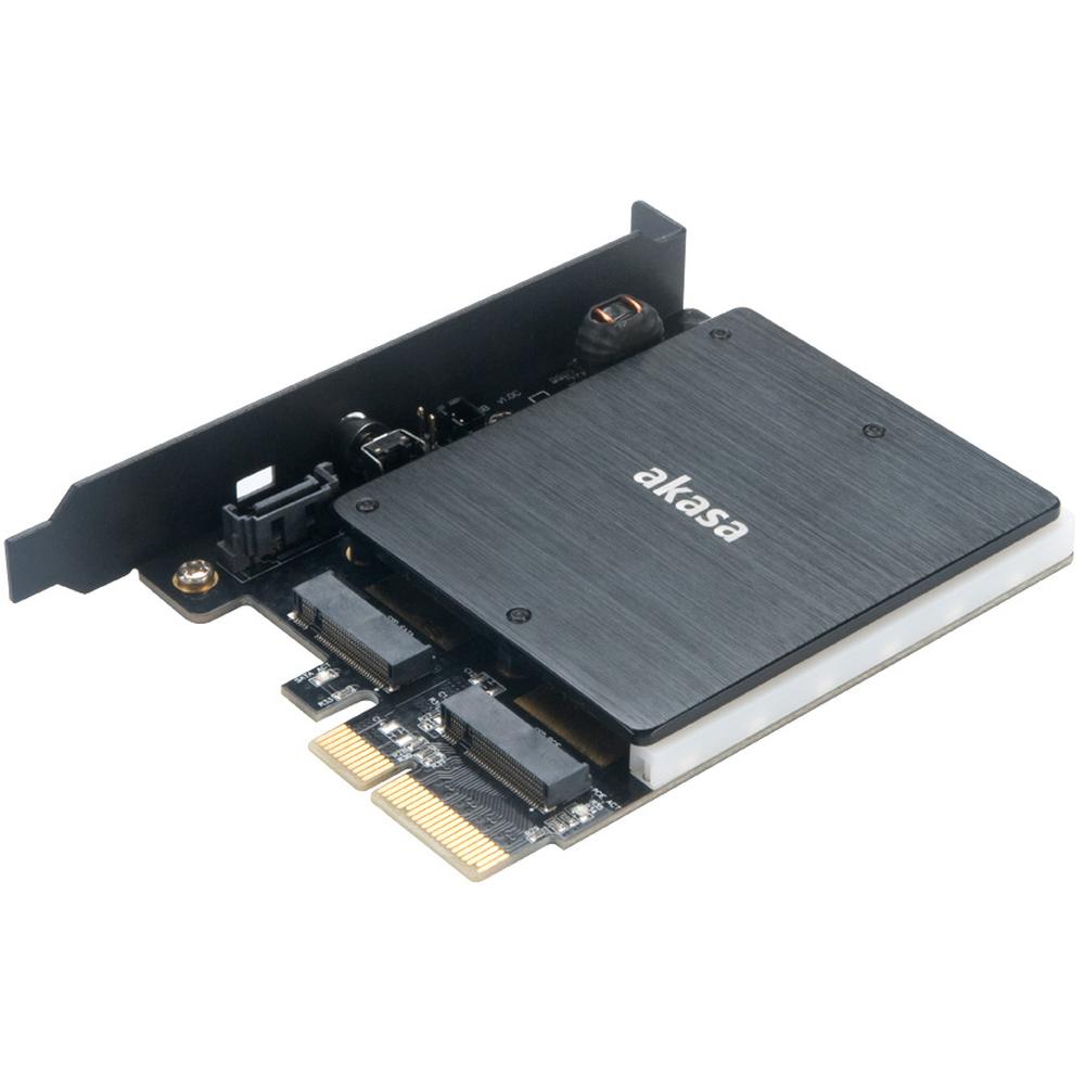 фото Переходник akasa ak-pccm2p-03 с радиатором для 2xm.2 ngff m-type ssd в pcie 3.0 x4