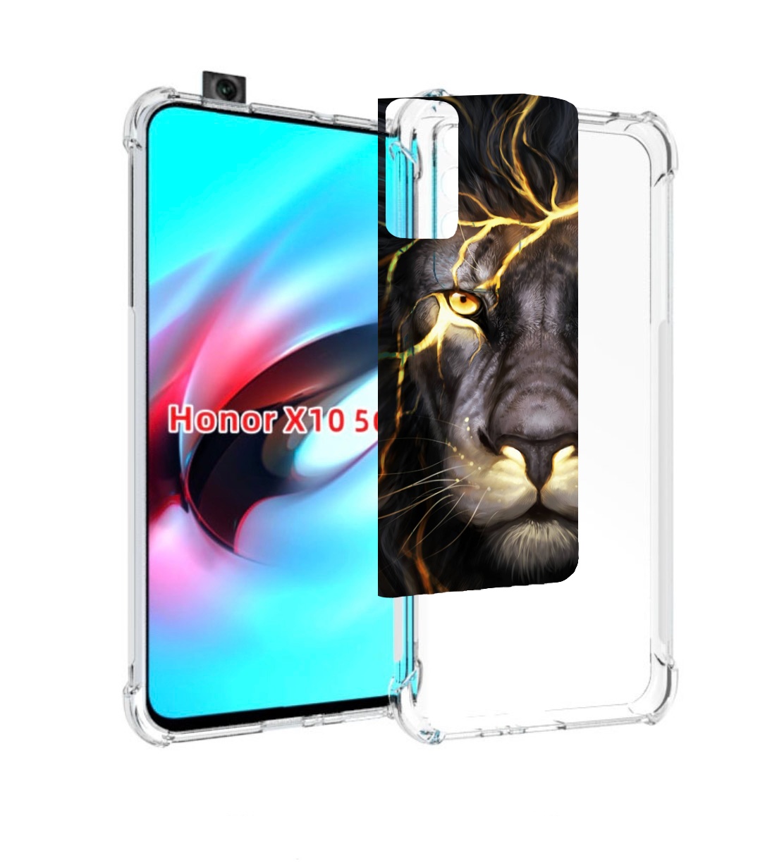 

Чехол MyPads Светящийся-лев мужской для Honor X10, Прозрачный, Tocco