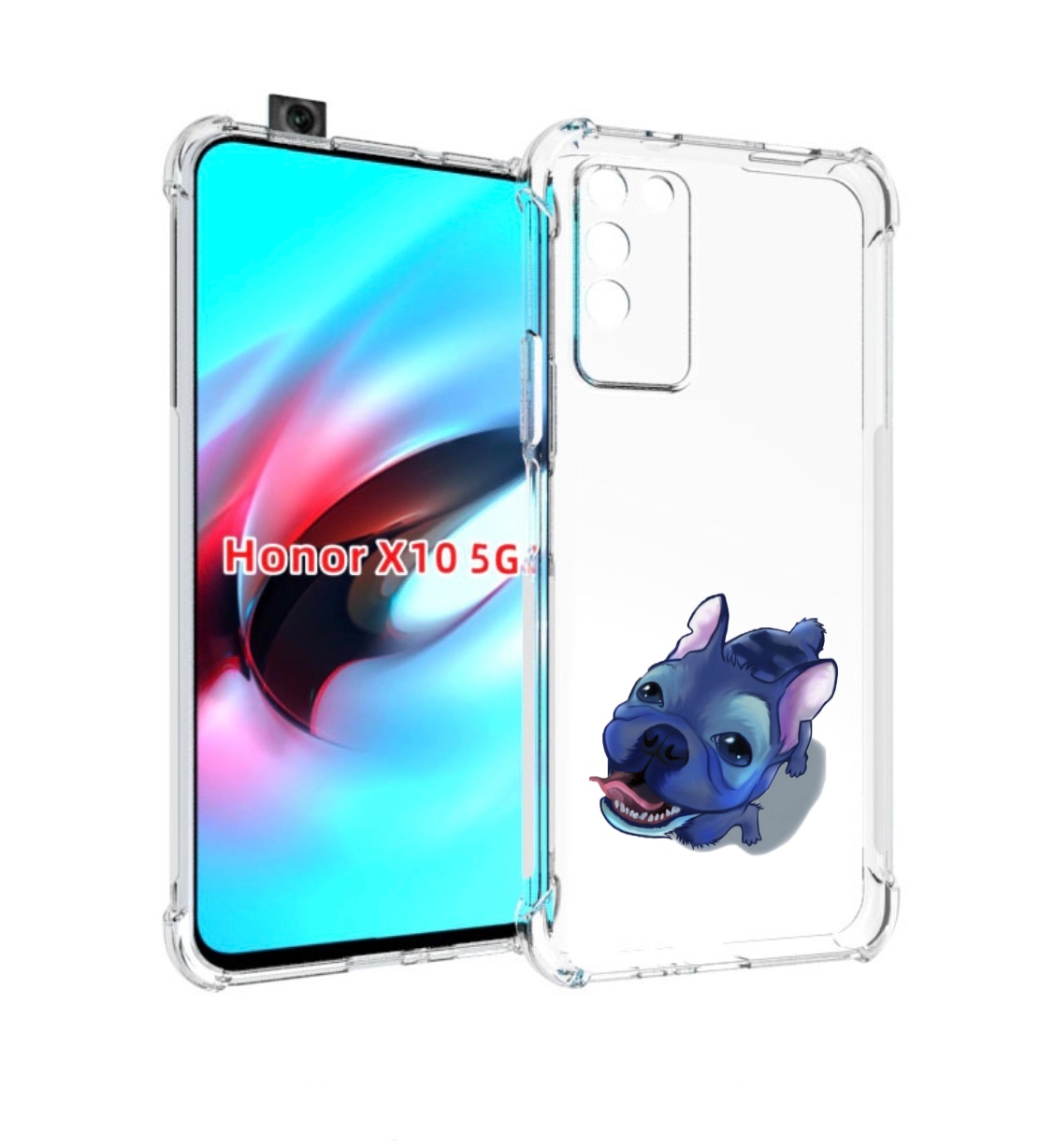 

Чехол MyPads Синий Пес для Honor X10, Прозрачный, Tocco