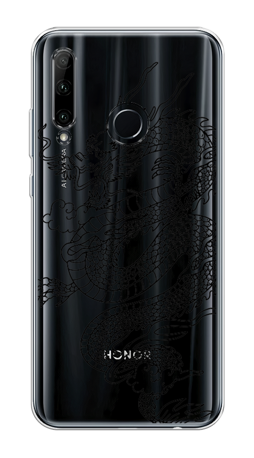 

Чехол на Honor 10i "Большой китайский дракон", Черный;серый, 68950-1