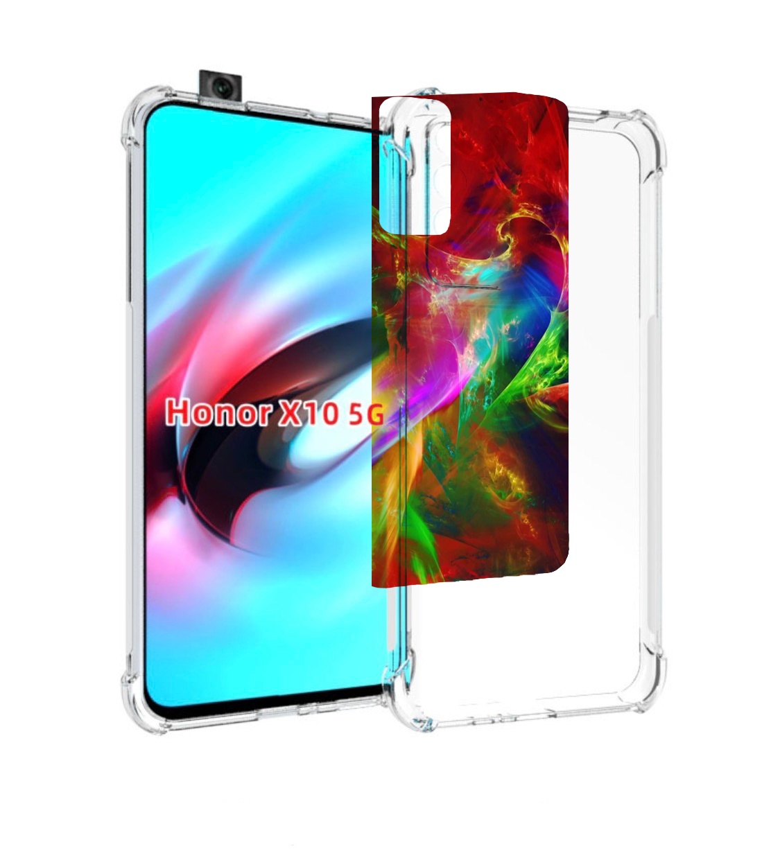 

Чехол MyPads Сияние-красок для Honor X10, Прозрачный, Tocco