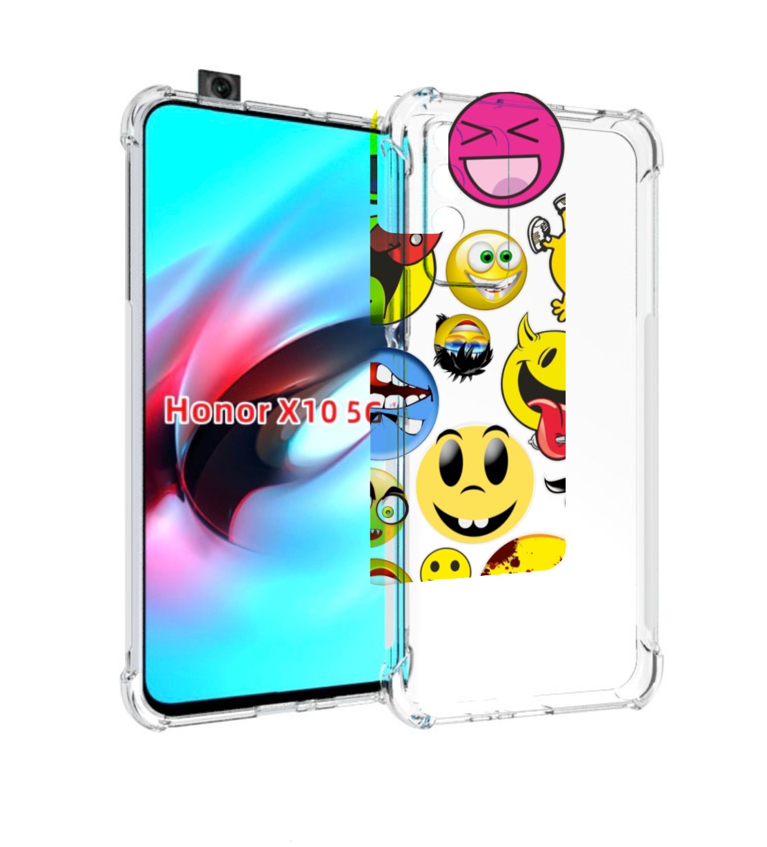 

Чехол MyPads Смайлики для Honor X10, Прозрачный, Tocco