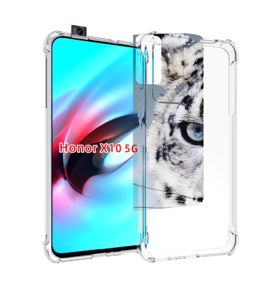 

Чехол MyPads Снежный-барс для Honor X10, Прозрачный, Tocco