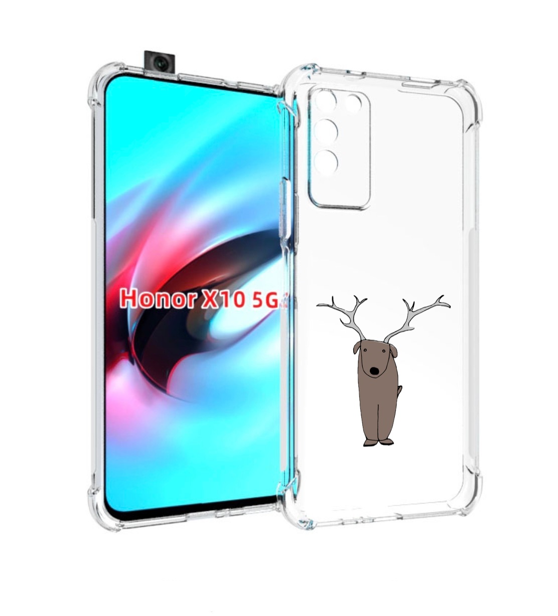

Чехол MyPads Собака олень для Honor X10, Прозрачный, Tocco