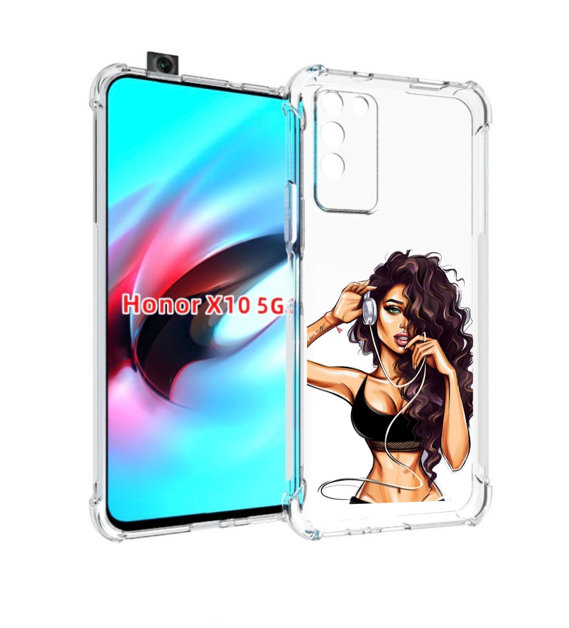 

Чехол MyPads Спортивная-девушка женский для Honor X10, Прозрачный, Tocco