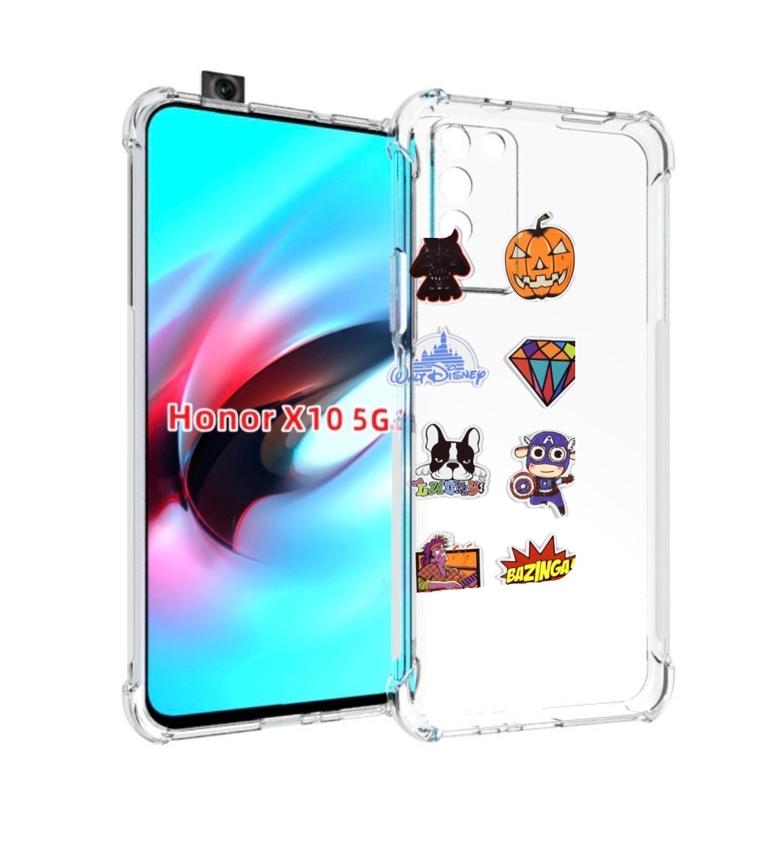 

Чехол MyPads Стикеры-2 для Honor X10, Прозрачный, Tocco