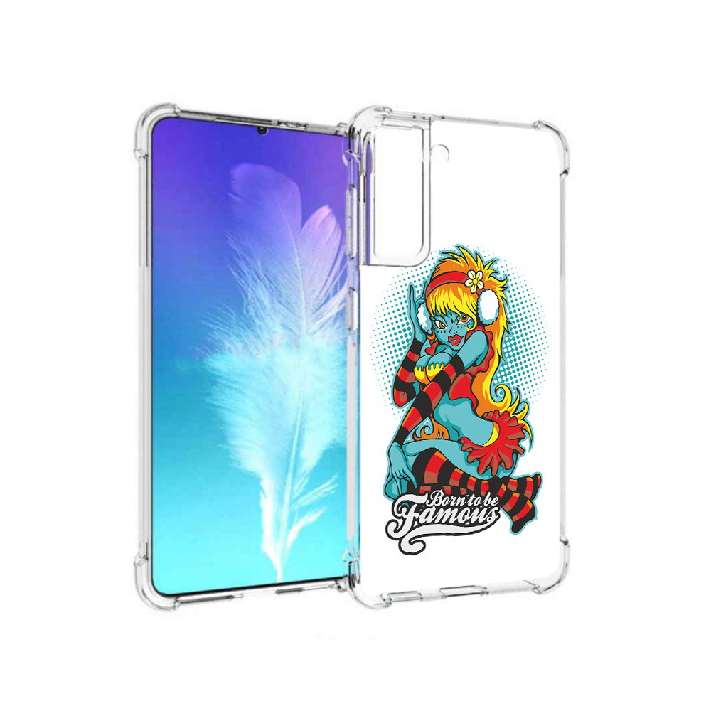 

Чехол MyPads Tocco для Samsung Galaxy S21 нарисованная девушка в наушниках, Прозрачный, Tocco