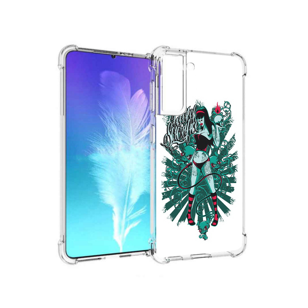 

Чехол MyPads Tocco для Samsung Galaxy S21 нарисованная девушка в татуировках, Прозрачный, Tocco