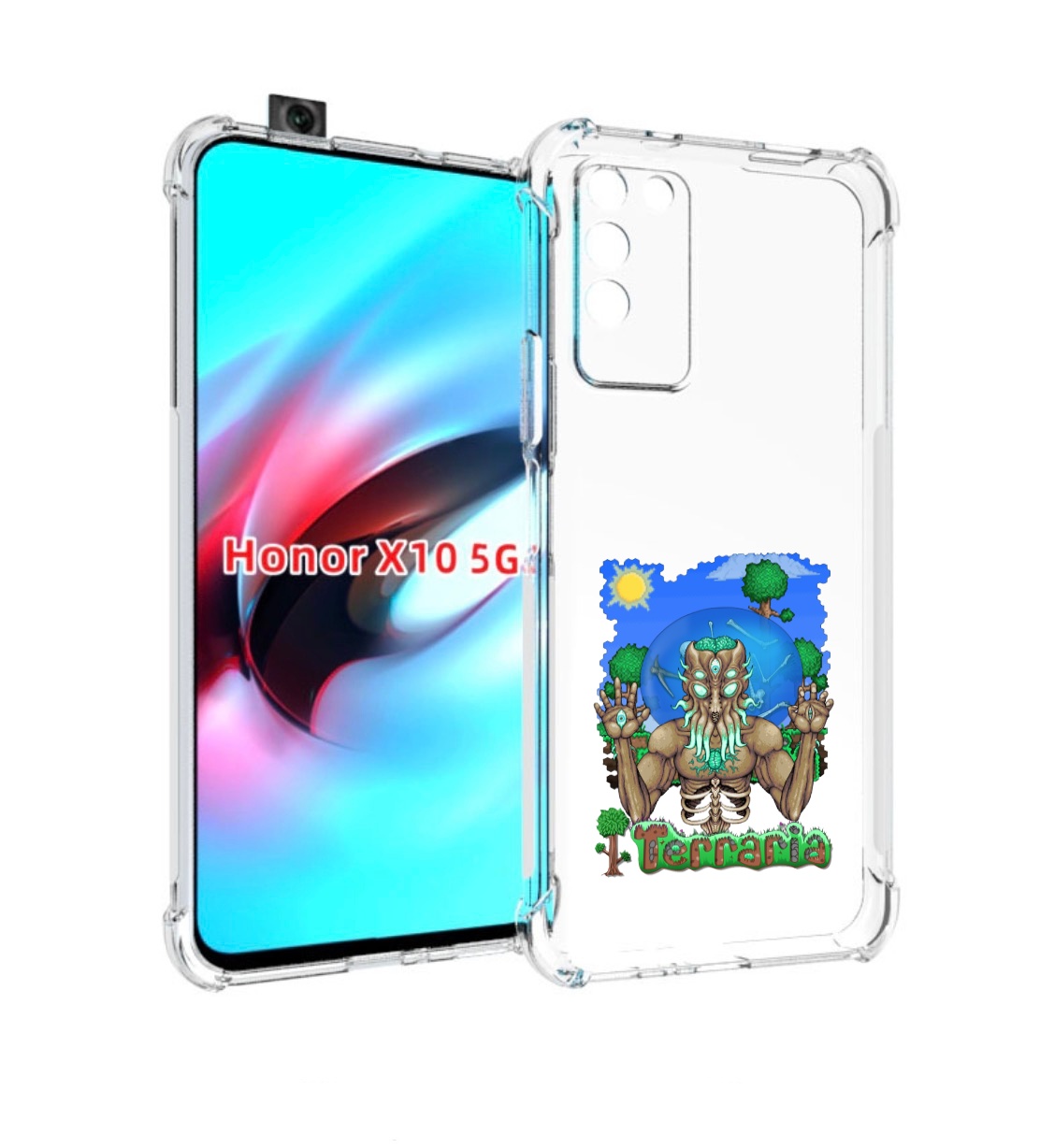 

Чехол MyPads Террария для Honor X10, Прозрачный, Tocco