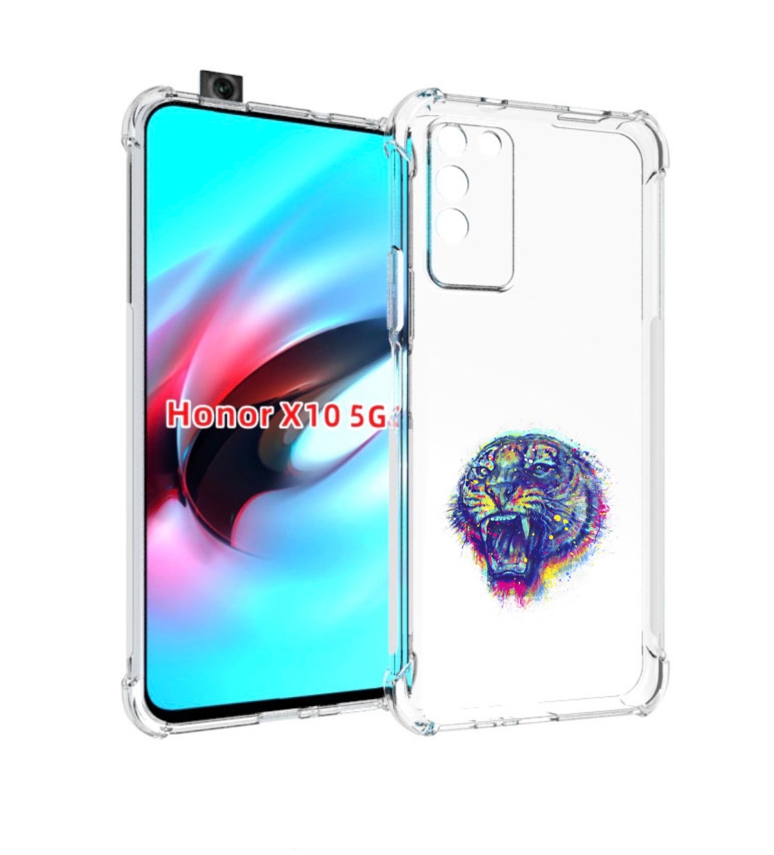 

Чехол MyPads Тигр 2 для Honor X10, Прозрачный, Tocco