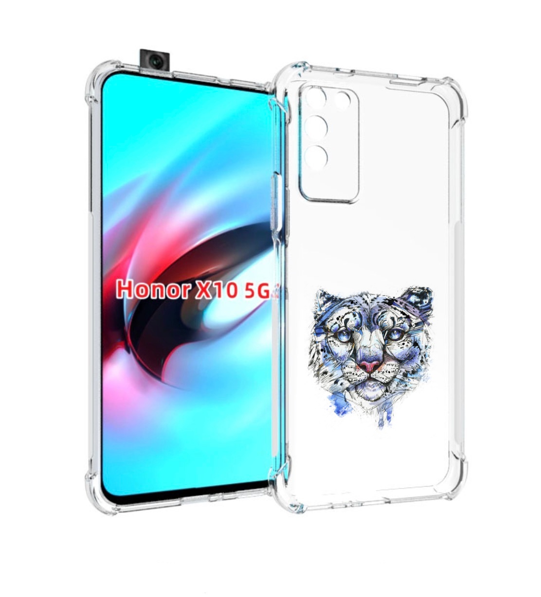 

Чехол MyPads Тигр 4 для Honor X10, Прозрачный, Tocco
