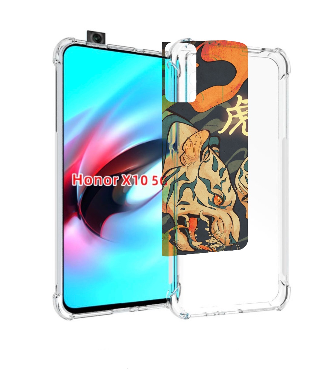 

Чехол MyPads Тигр и девушка друзья для Honor X10, Прозрачный, Tocco