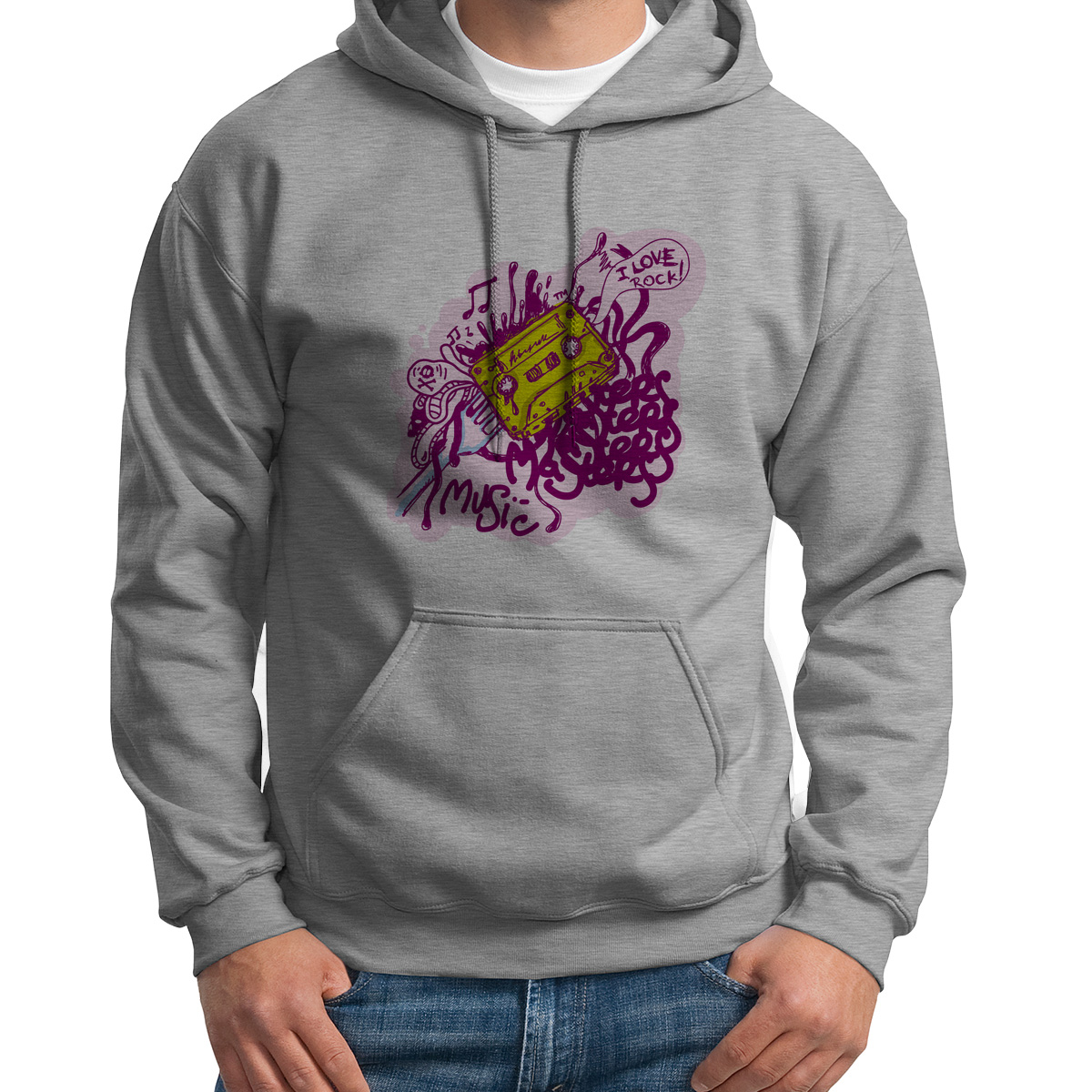 

Худи унисекс CoolPodarok ИллюстрацияКасета серое 46 RU, S0151436