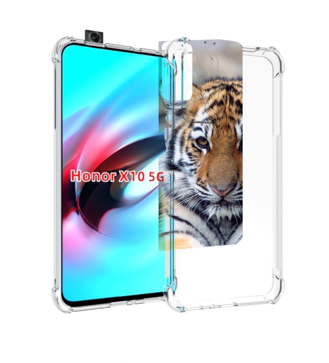 

Чехол MyPads Тигренок для Honor X10, Прозрачный, Tocco