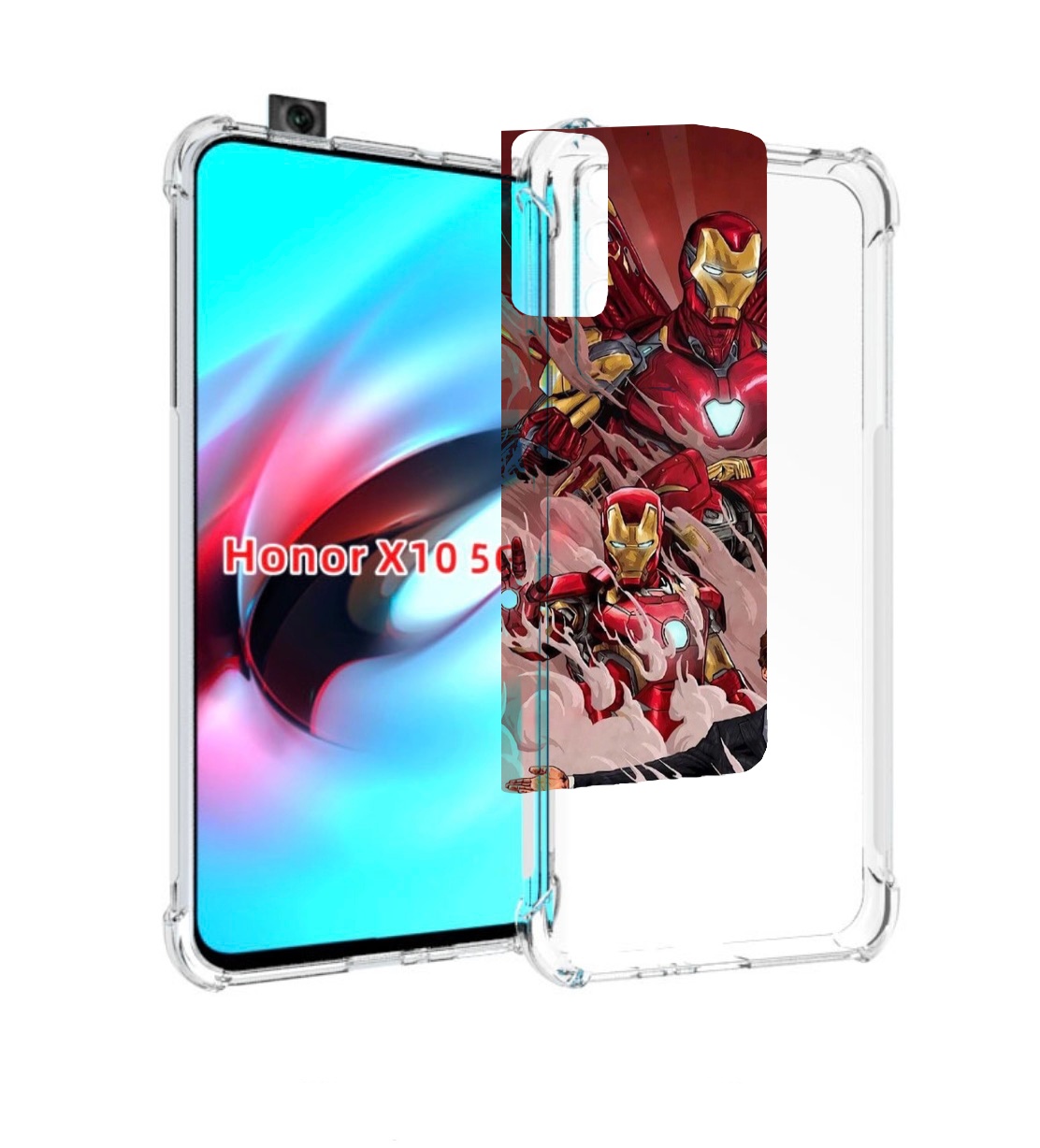

Чехол MyPads Тони-Старк-и-костюмы для Honor X10, Прозрачный, Tocco