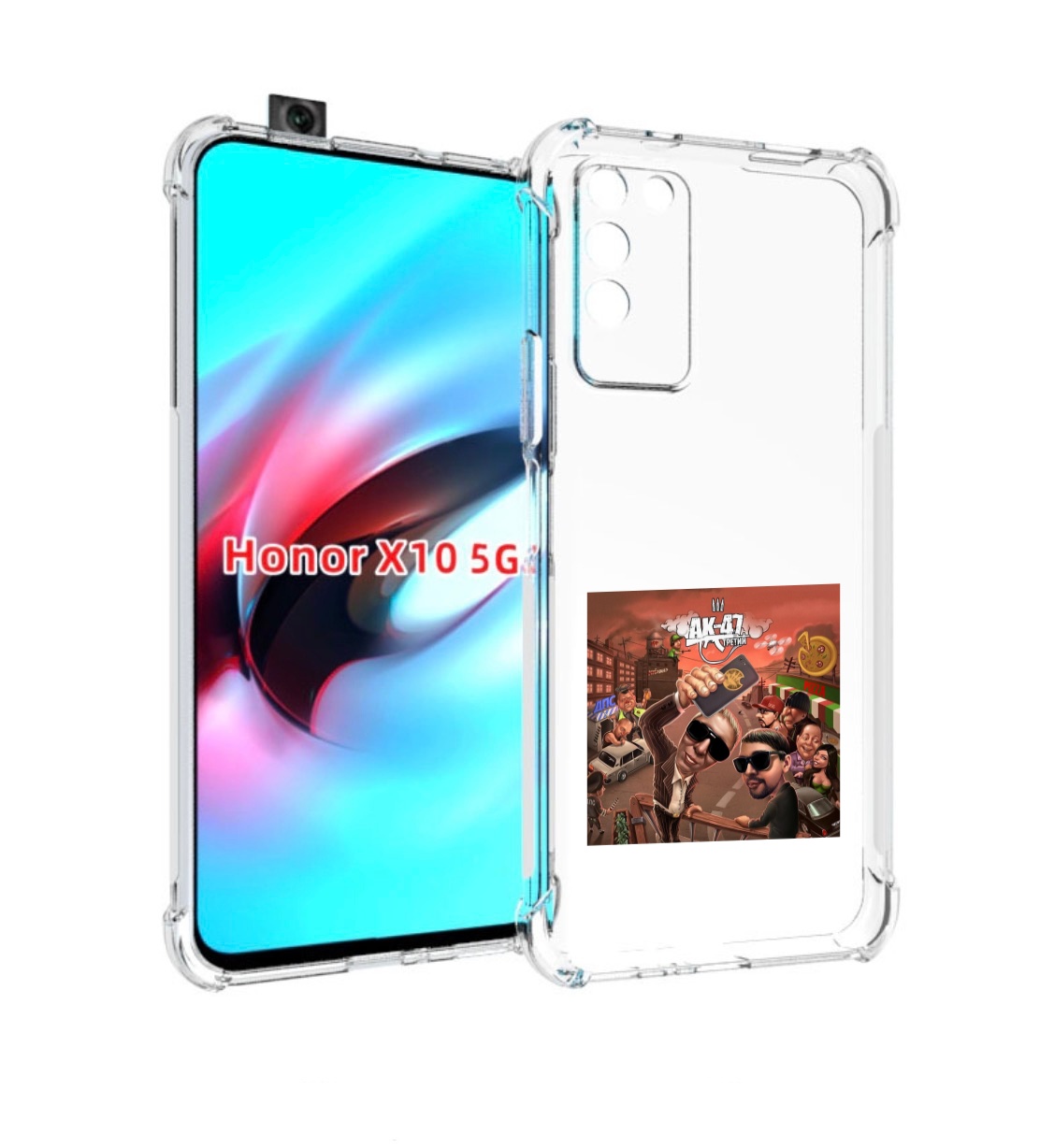 

Чехол MyPads Третий АК-47 для Honor X10, Прозрачный, Tocco
