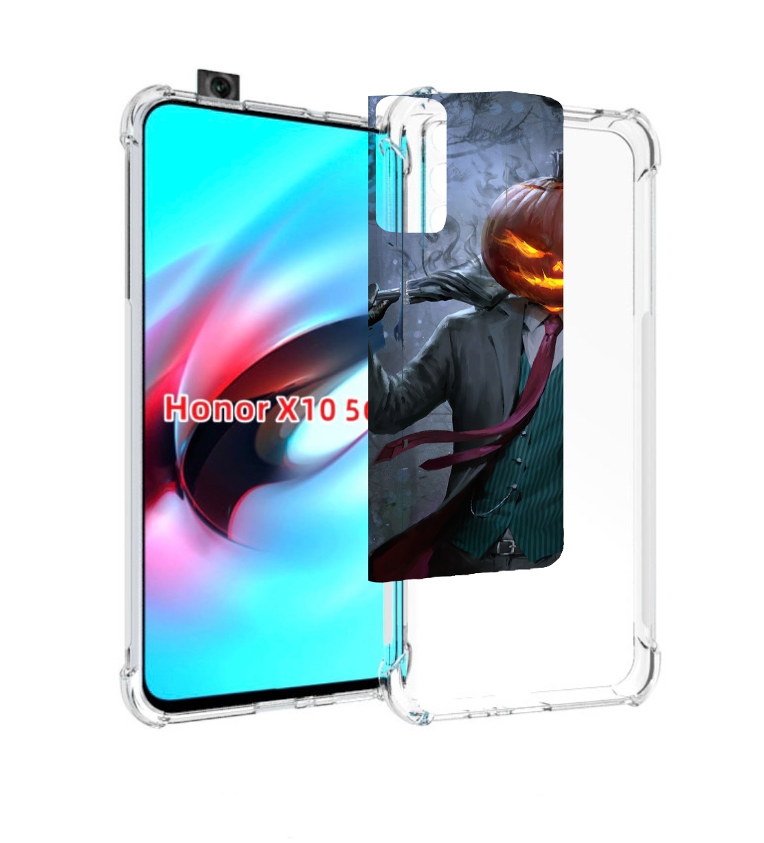 

Чехол MyPads Тыква-убийца для Honor X10, Прозрачный, Tocco