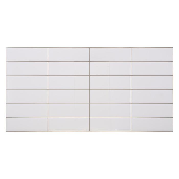 Панель ПВХ Плитка Белая бежевый шов 955*480 плитка облицовочная unitile белая белая 300x200x7 мм 24 шт 1 44 кв м
