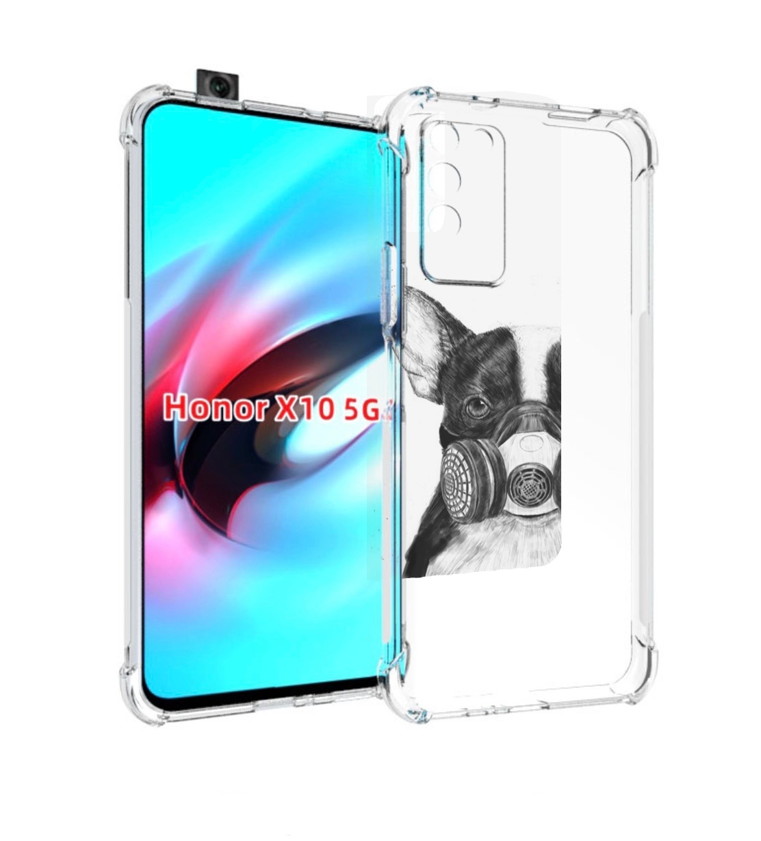 

Чехол MyPads Французский бульдог для Honor X10, Прозрачный, Tocco