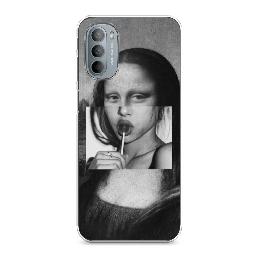 

Чехол Awog на Motorola Moto G31/G41 "Mona Lisa sucking lollipop", Разноцветный, 241850-9