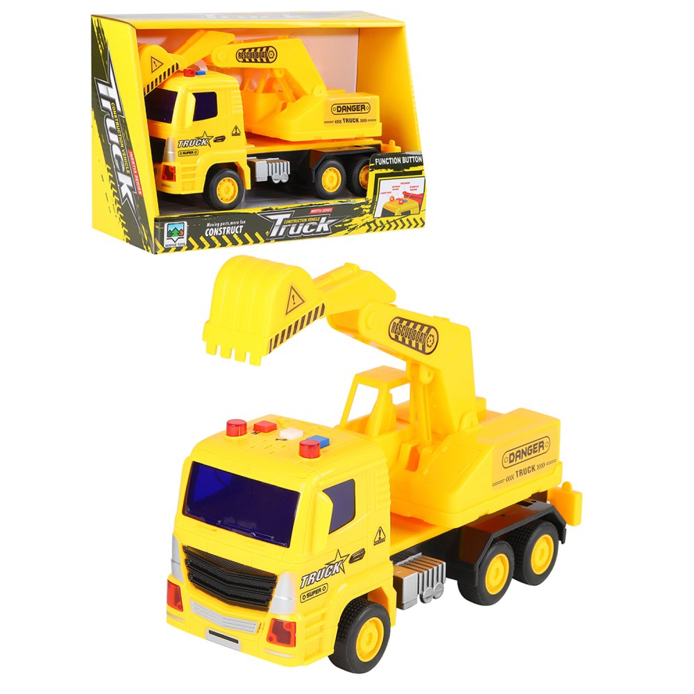 фото Машинка senyue toys инерционная экскаватор желтый jb1100367