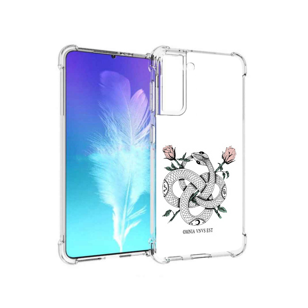 

Чехол MyPads Tocco для Samsung Galaxy S21 нарисованная змея абстракция (PT157088.510.502), Прозрачный, Tocco