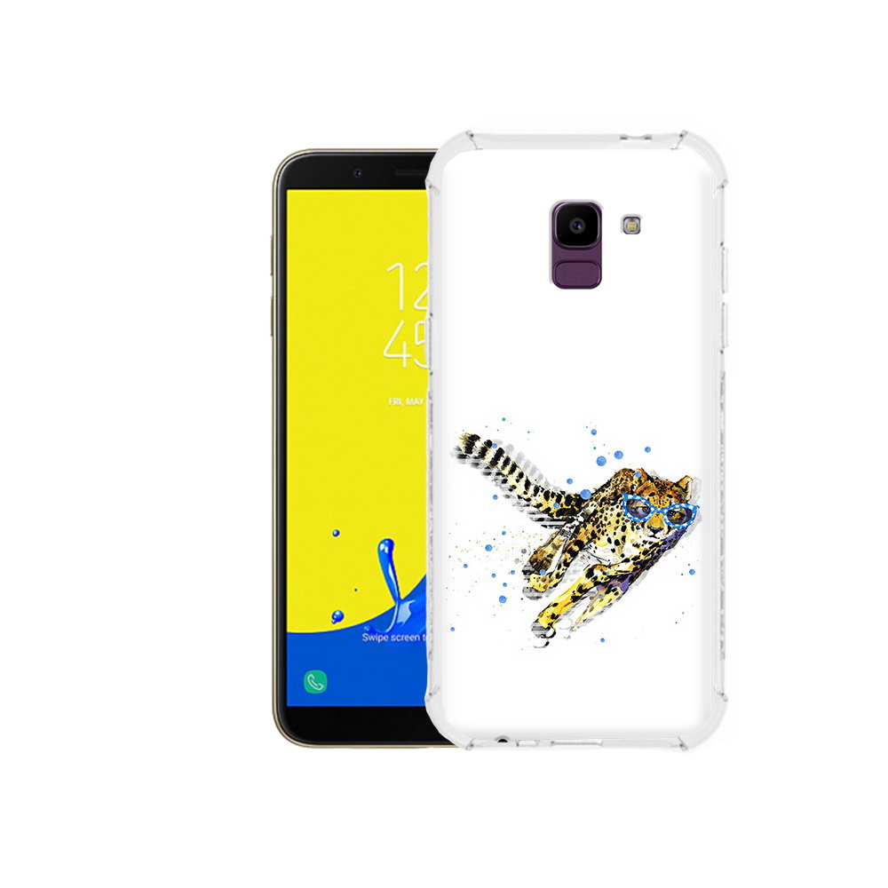 

Чехол MyPads Tocco для Samsung Galaxy J6 (2018) гепард в очках, Прозрачный, Tocco