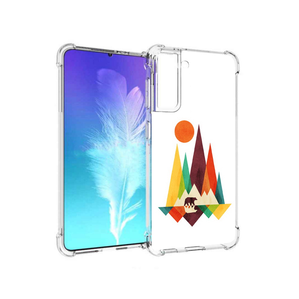 

Чехол MyPads Tocco для Samsung Galaxy S21 нарисованные горы с медведем (PT157088.510.506), Прозрачный, Tocco