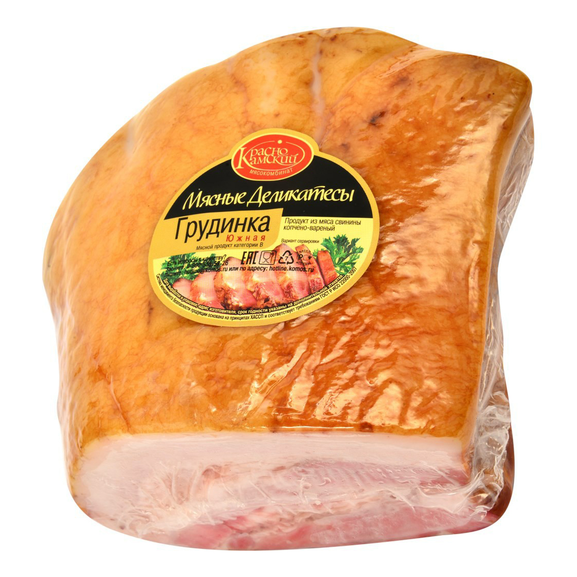 

Грудинка Краснокамский Мясокомбинат Южная копчено-вареная