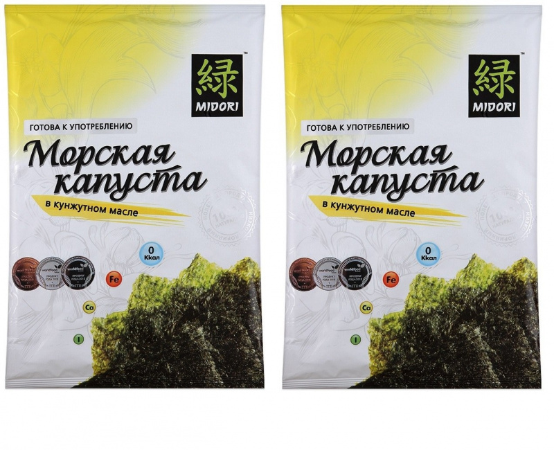 

Морская капуста Midori д/суши жареная в кунжутном масле набор 2 шт.х 32 г