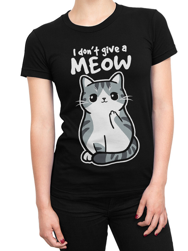 фото Футболка женская design heroes котик - i don't give a meow черная 2xl