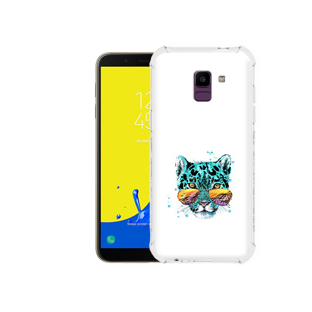 

Чехол MyPads Tocco для Samsung Galaxy J6 (2018) голубой лео, Прозрачный, Tocco