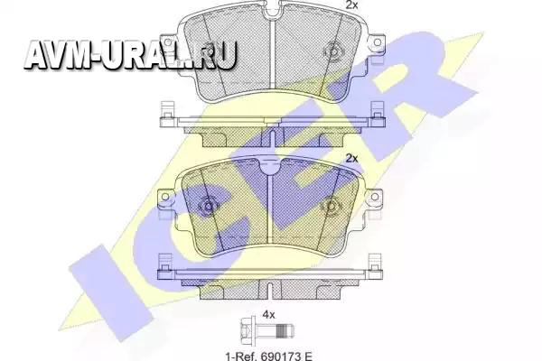 

Колодки Тормозные Audi Q7 16- Icer 1Шт ICER 182256 Icer