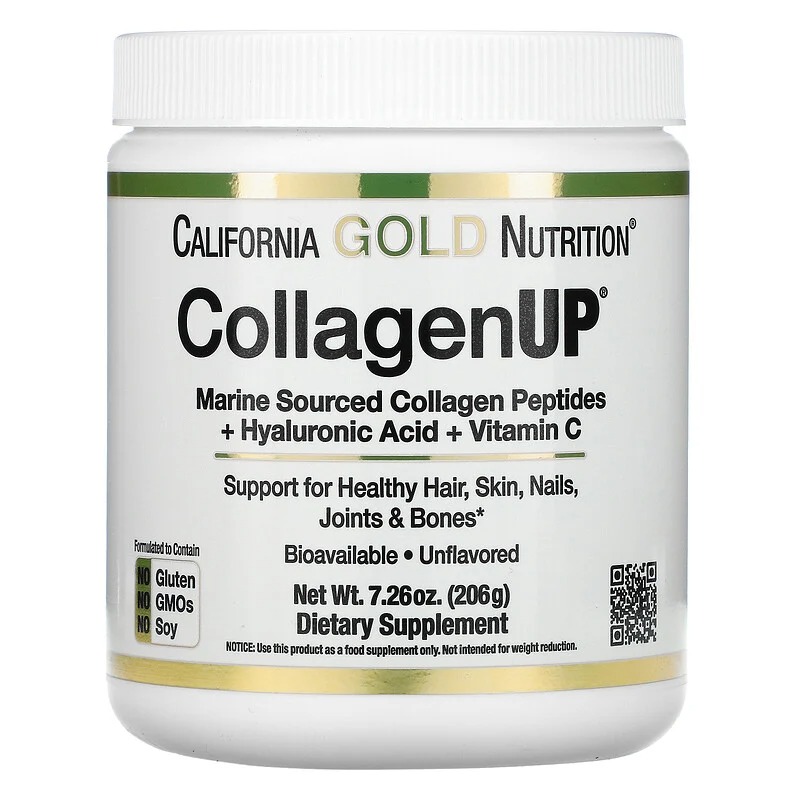 Купить CollagenUP + Hyaluronic Acid + Vit C California Gold Nutrition 5000 мг 206 г