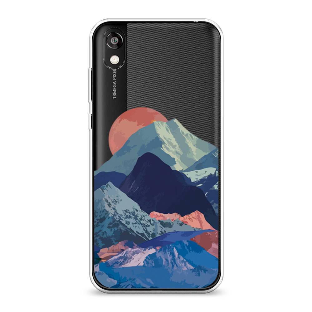 

Чехол на Honor 8S/8S Prime/Huawei Y5 2019 "Закат в снежных горах", Красный;серый;голубой, 69150-2