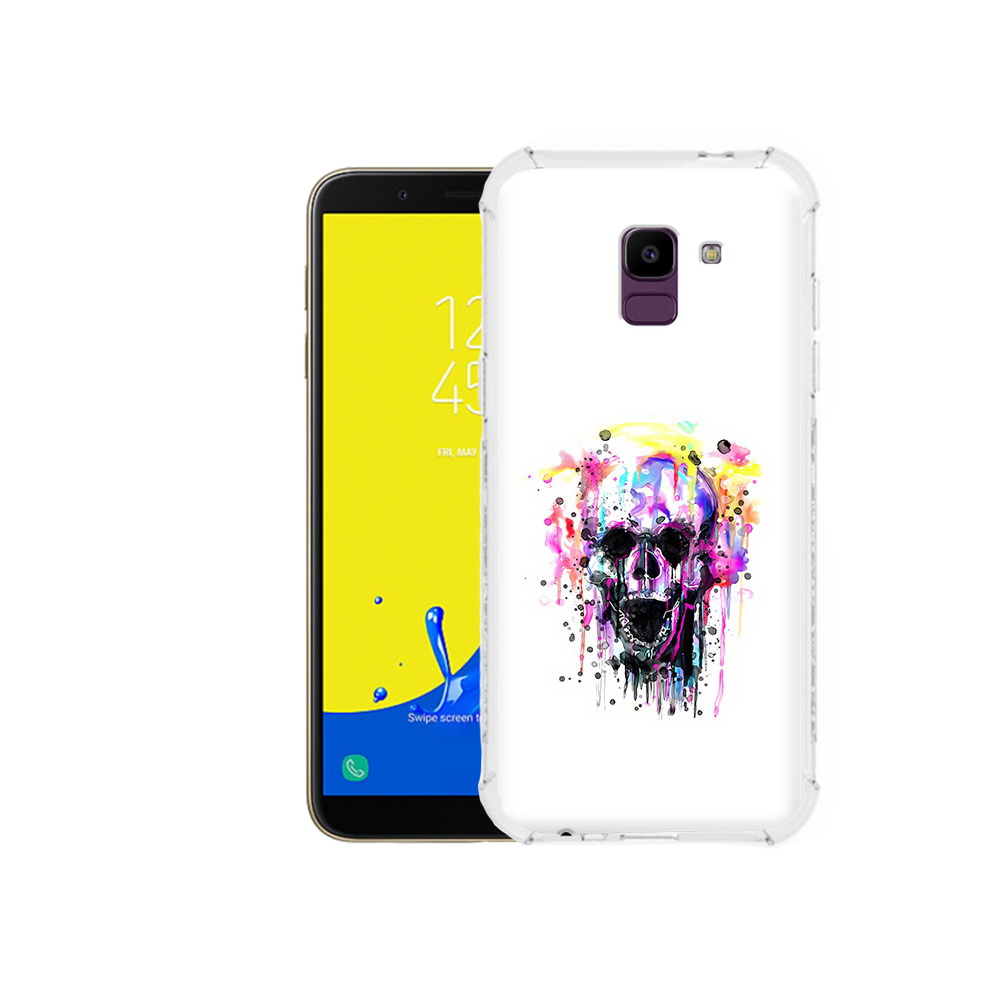 

Чехол MyPads Tocco для Samsung Galaxy J6 (2018) граффити череп, Прозрачный, Tocco