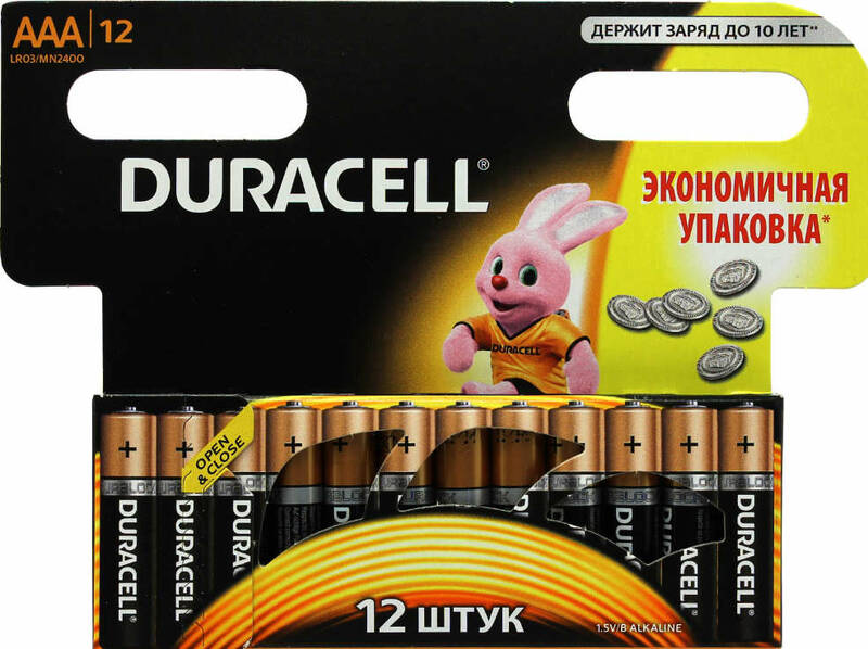 

Батарейка Duracell Basic LR03 AAA BL12 Alkaline 1.5V BE 109254, 109254