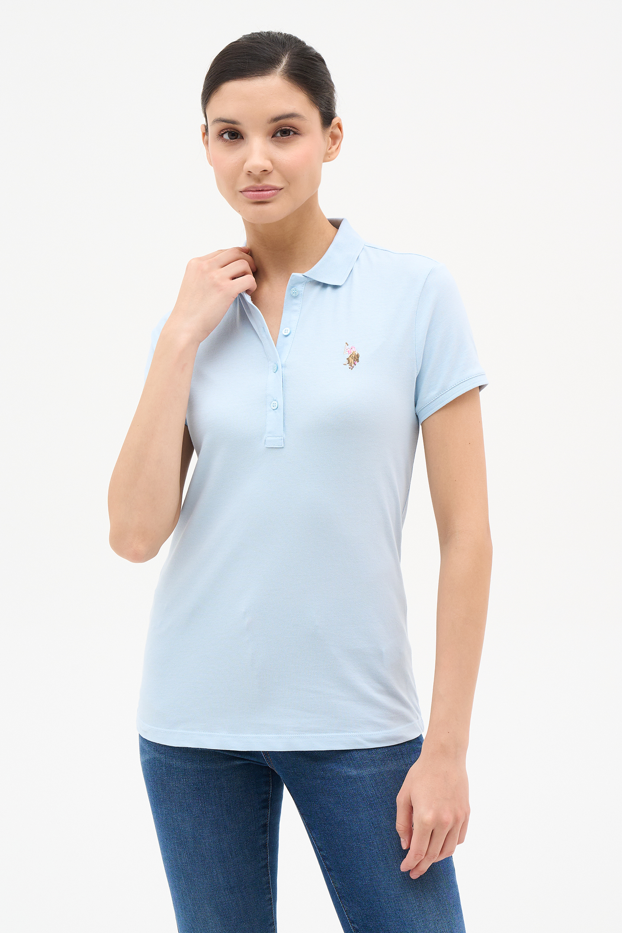 

Футболка женская U.S. POLO Assn. G082SZ0110TP0123-CLR голубая M, Голубой, G082SZ0110TP0123-CLR