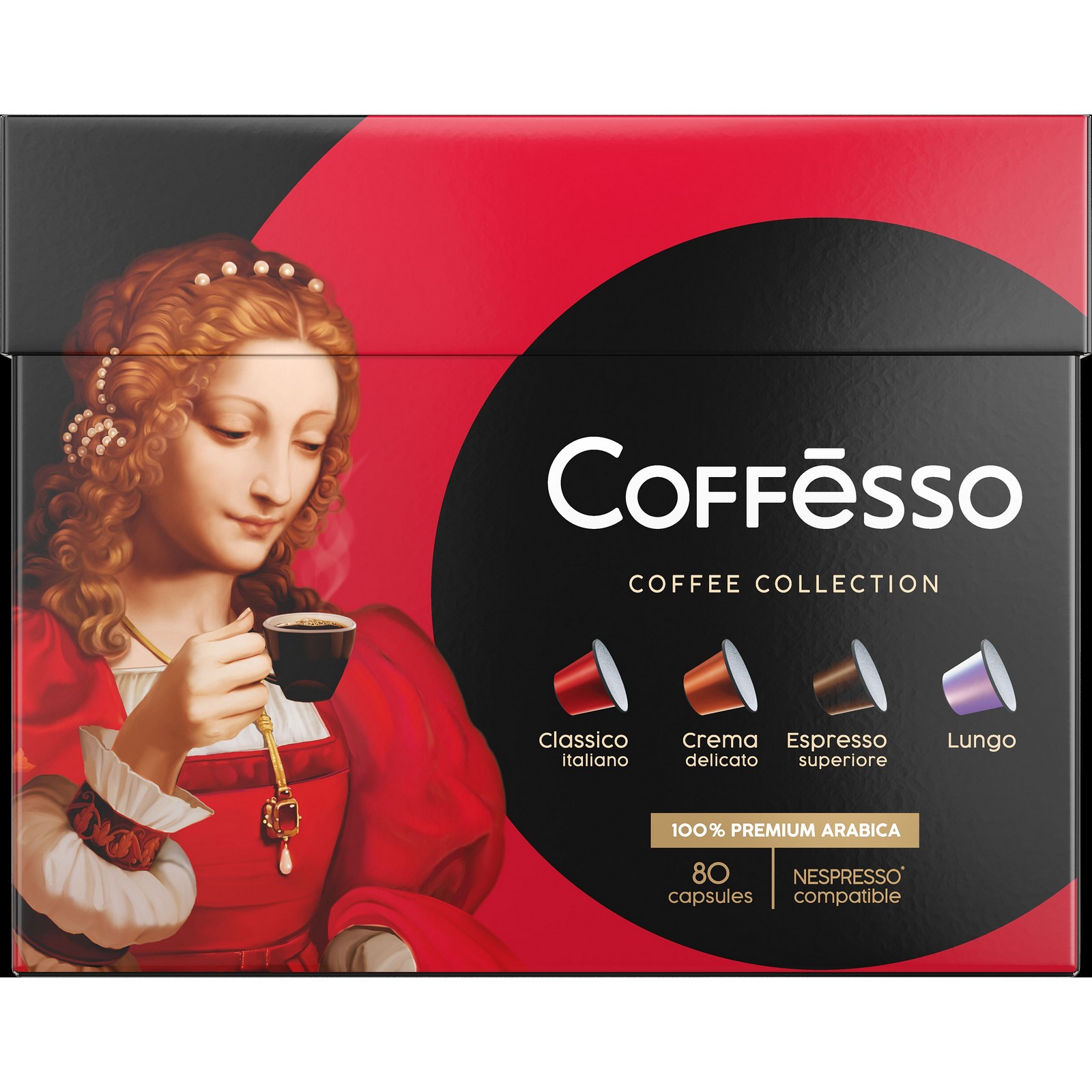 фото Набор кофе в капсулах coffesso "ассорти 4 вкуса", для кофемашины nespresso, 4х20 шт