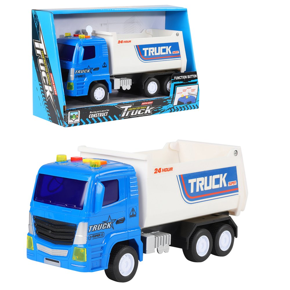 

Игрушечная машинка SENYUE TOYS инерционная, Грузовик, бело- синий, JB401293