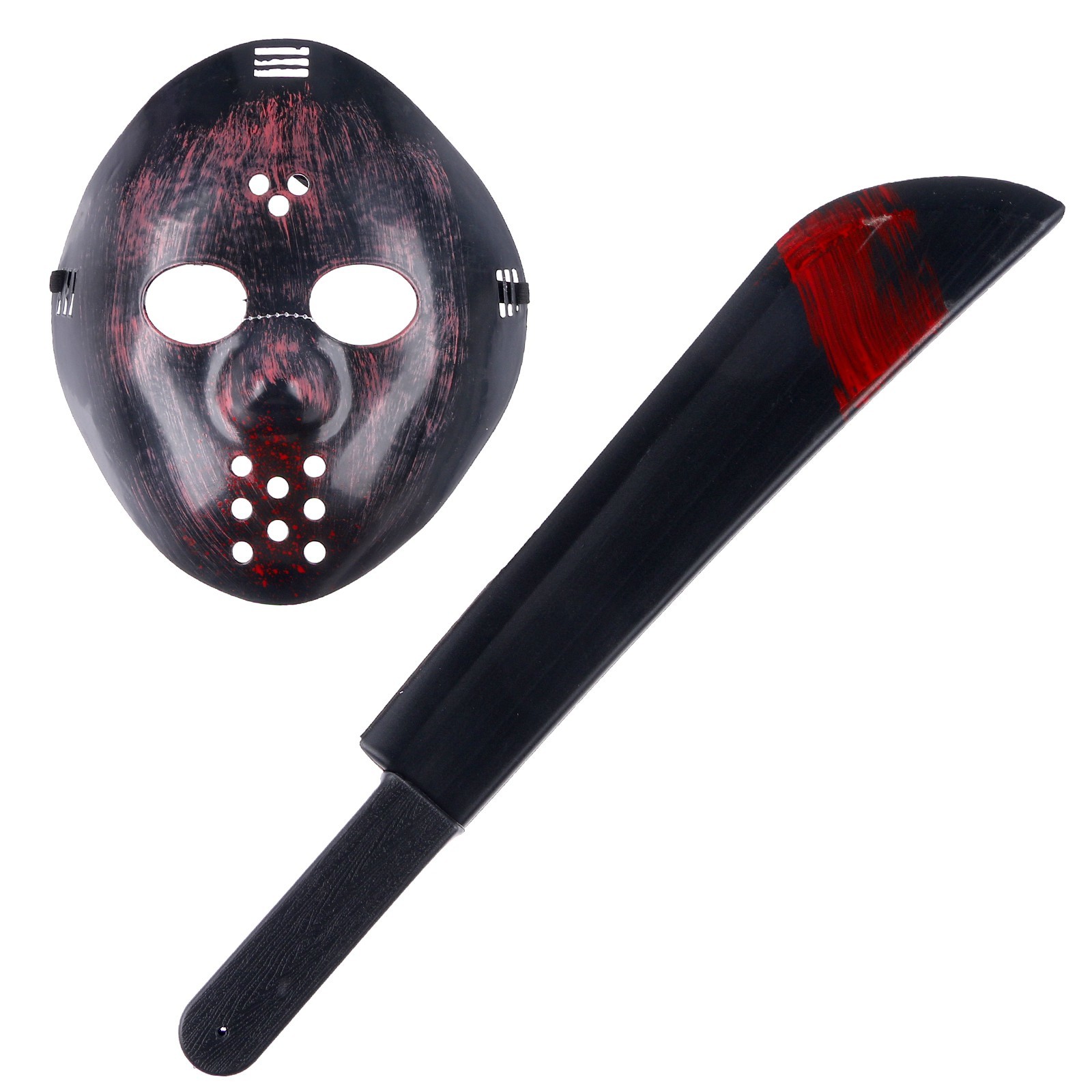 Карнавальный набор Пятница, 2 предмета маска, мачете карнавальный набор бандана в полоску маска собаки белая термонаклейка