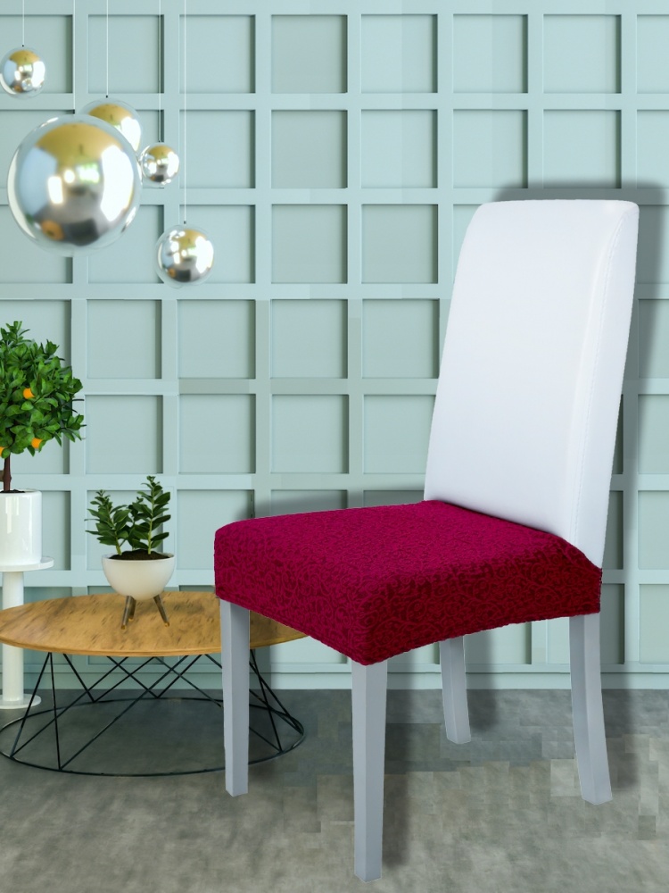 фото Чехол на сиденье стула venera "жаккард", бордовый, 1 предмет