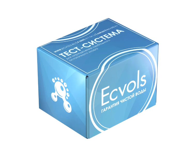 Тест-система Ecvols-CLO свободный остаточный хлор 50 тестов