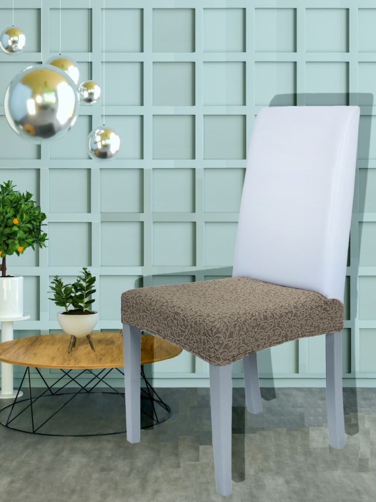 фото Чехол на сиденье стула venera "жаккард", коричневый, 1 предмет