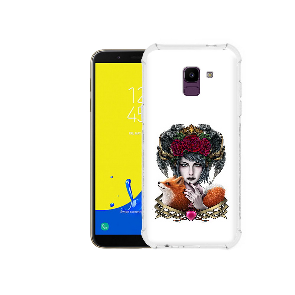 

Чехол MyPads Tocco для Samsung Galaxy J6 (2018) девушка с лисой, Прозрачный, Tocco