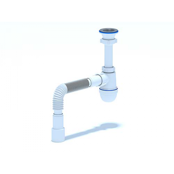 

Сифон Ани 1-1/2" х 40 с гибкой трубкой 40х40/50 С0115, Белый